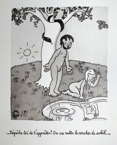 Jean EFFEL : Adam et Eve, Lithographie originale (photo de détail 2) - Crédit photo : Galerie Art.Paris