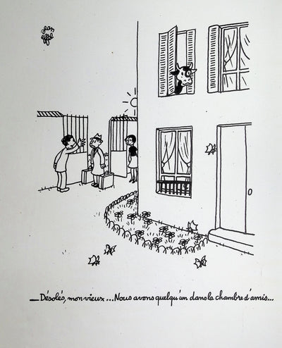 Jean EFFEL : La chambre d'amis, Lithographie originale (photo de détail 2) - Crédit photo : Galerie Art.Paris