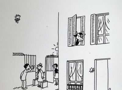 Jean EFFEL : La chambre d'amis, Lithographie originale (photo de détail 5) - Crédit photo : Galerie Art.Paris