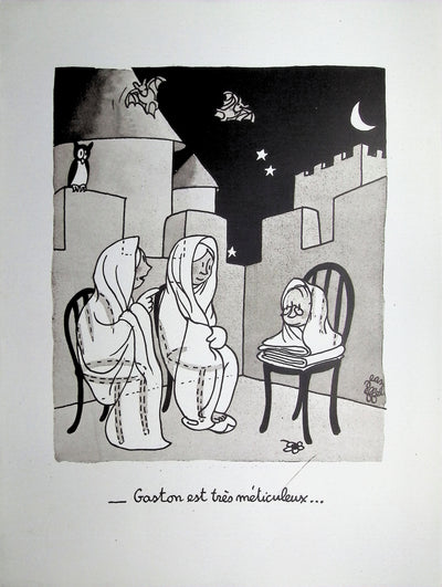 Jean EFFEL : Gaston le méticuleux, Lithographie originale (vue générale) - Crédit photo : Galerie Art.Paris