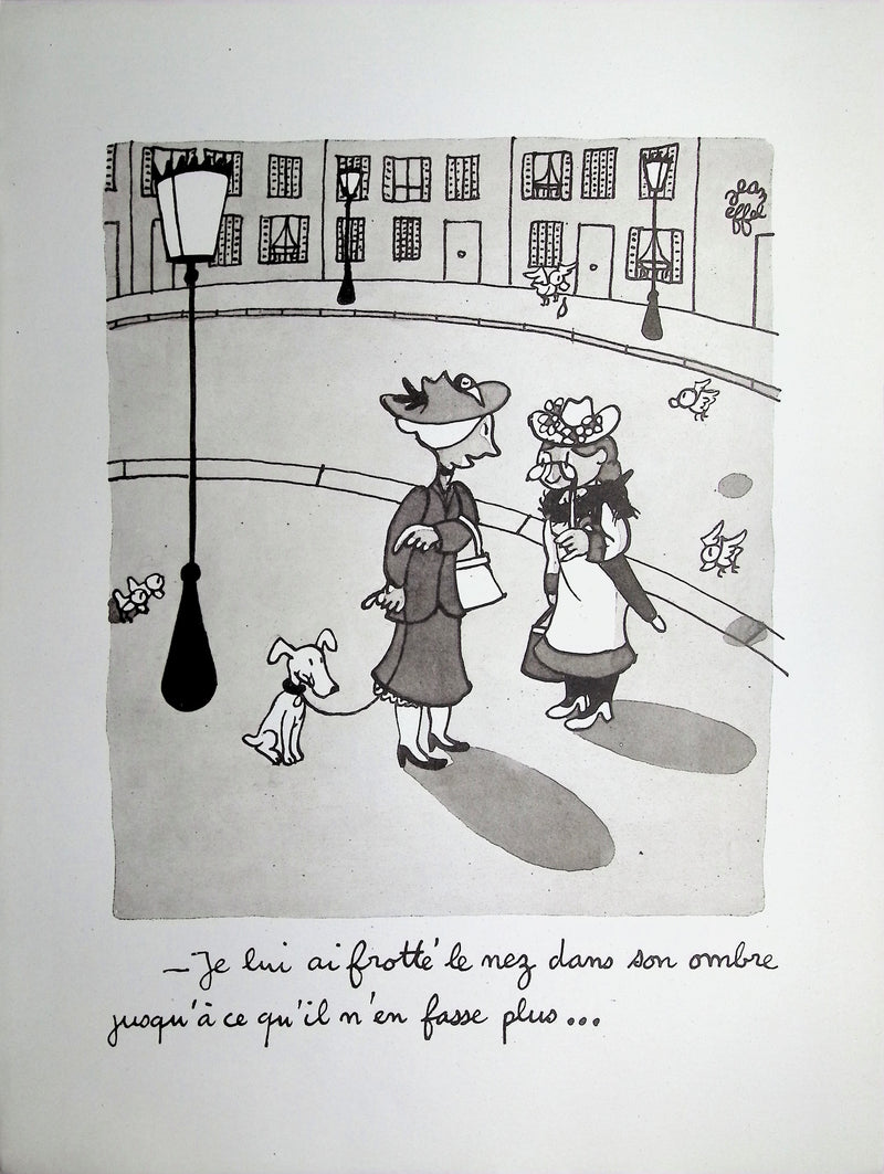 Jean EFFEL : Le petit chienchien, Lithographie originale (vue générale) - Crédit photo : Galerie Art.Paris