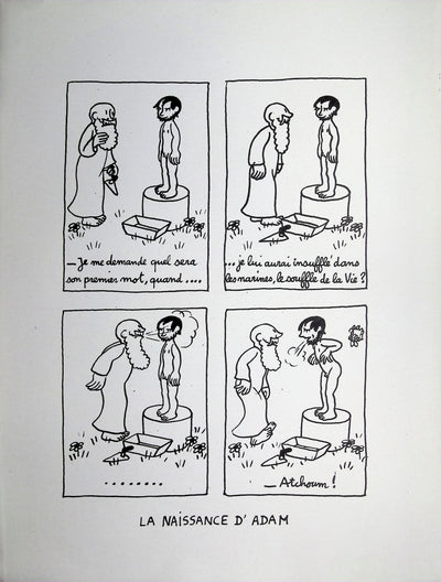 Jean EFFEL : La naissance d'Adam, Lithographie originale (vue générale) - Crédit photo : Galerie Art.Paris