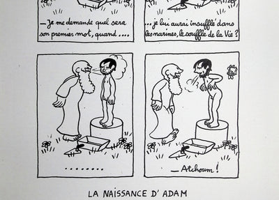 Jean EFFEL : La naissance d'Adam, Lithographie originale (photo de détail 4) - Crédit photo : Galerie Art.Paris