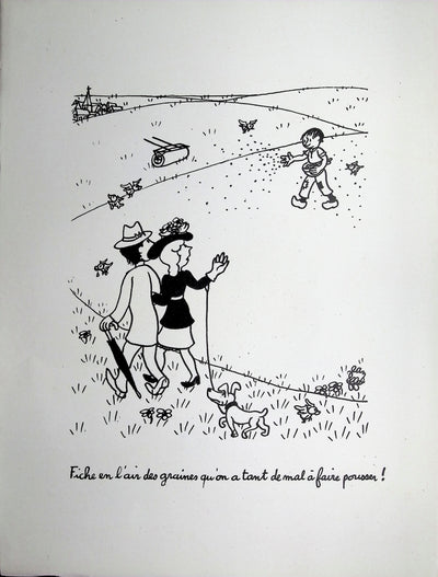 Jean EFFEL : Le petit jardinier, Lithographie originale (vue générale) - Crédit photo : Galerie Art.Paris