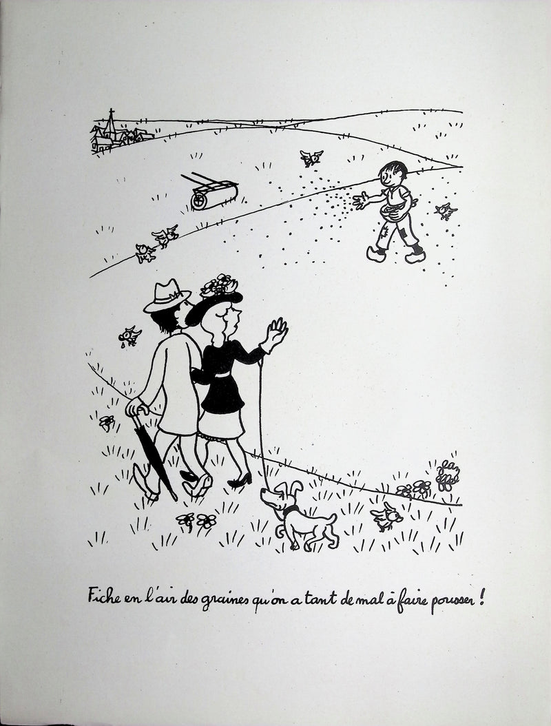 Jean EFFEL : Le petit jardinier, Lithographie originale (vue générale) - Crédit photo : Galerie Art.Paris