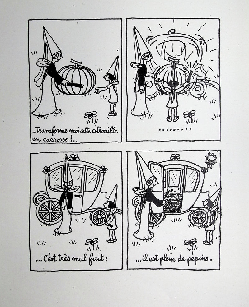 Jean EFFEL : La citrouille et le carrosse, Lithographie originale (photo de détail 2) - Crédit photo : Galerie Art.Paris