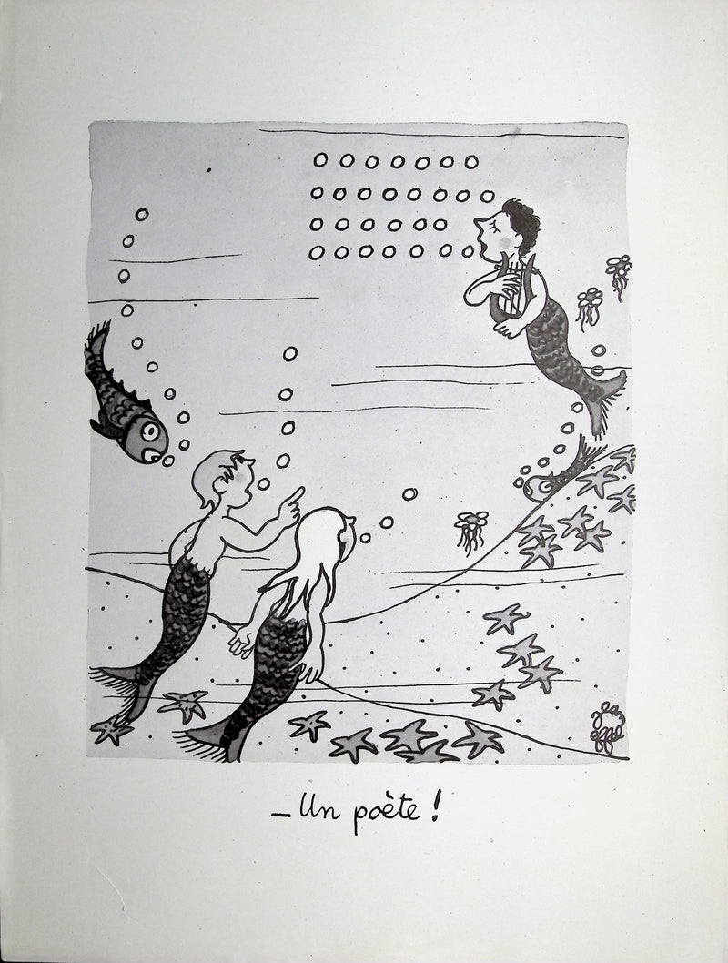 Jean EFFEL : Le poête, Lithographie originale (vue générale) - Crédit photo : Galerie Art.Paris