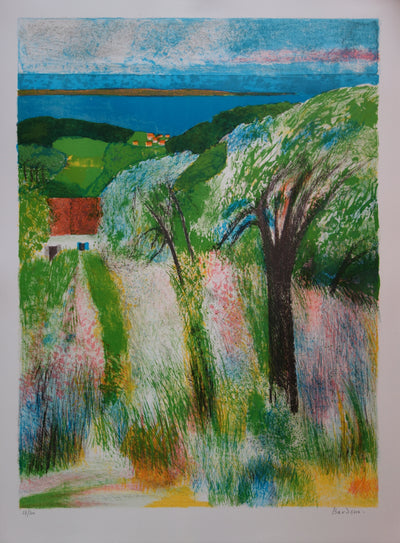 Guy BARDONE : La vieille bergerie, Lithographie originale (vue générale) - Crédit photo : Galerie Art.Paris