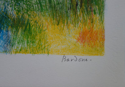 Guy BARDONE : La vieille bergerie, Lithographie originale (photo de détail 2) - Crédit photo : Galerie Art.Paris