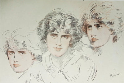 Paul César HELLEU : Les trois soeurs, Héliogravure originale (photo de détail 3) - Crédit photo : Galerie Art.Paris