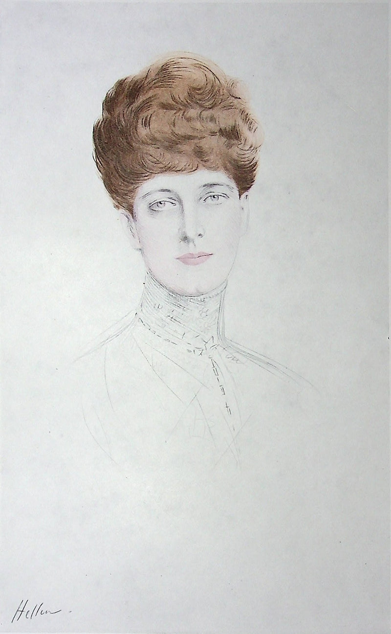 Paul César HELLEU : La reine Alexandra, Héliogravure originale (photo de détail 2) - Crédit photo : Galerie Art.Paris