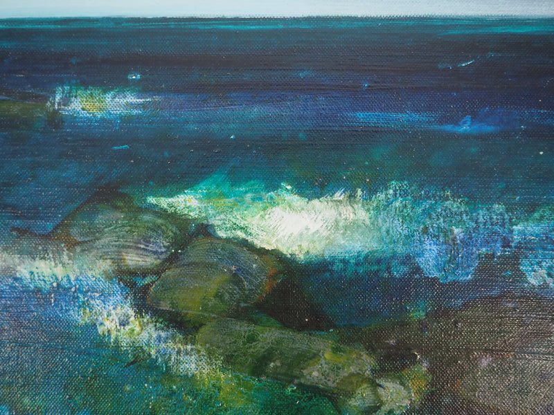Camille HILAIRE : Océan, Fracas des flots, Huile sur toile signée