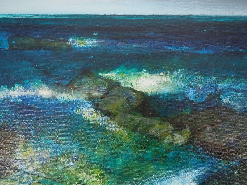 Camille HILAIRE : Océan, Fracas des flots, Huile sur toile signée