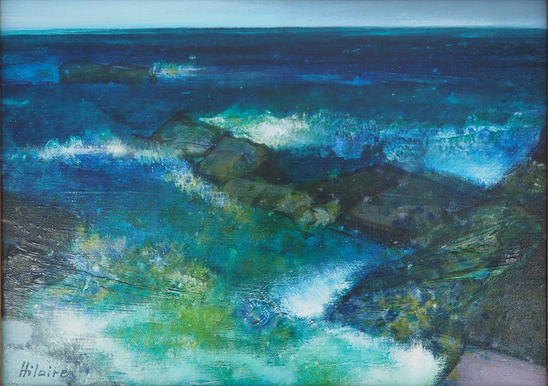 Camille HILAIRE : Océan, Fracas des flots, Huile sur toile signée