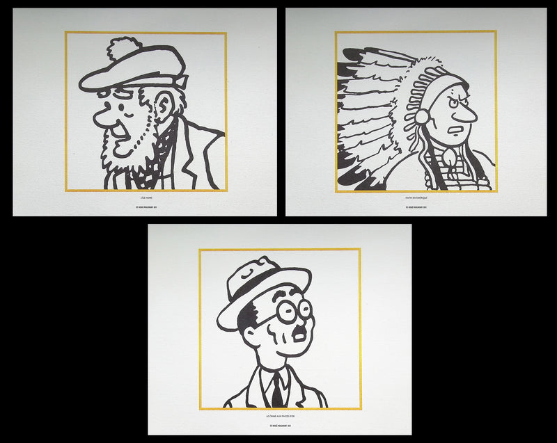 HERGÉ : TINTIN - Les Charismatiques, 3 Lithographies Ex Libris
