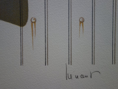 Jean-Pierre HENAUT : Sur la plage, Lithographie originale signée