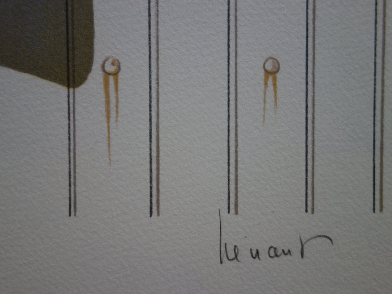 Jean-Pierre HENAUT : Sur la plage, Lithographie originale signée