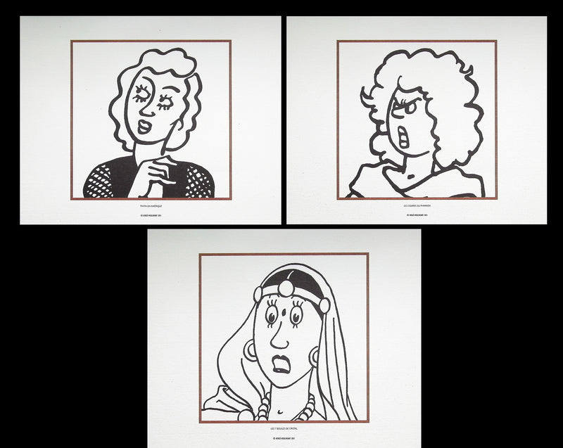 HERGÉ : TINTIN Les Femmes, 3 Lithographies Ex Libris