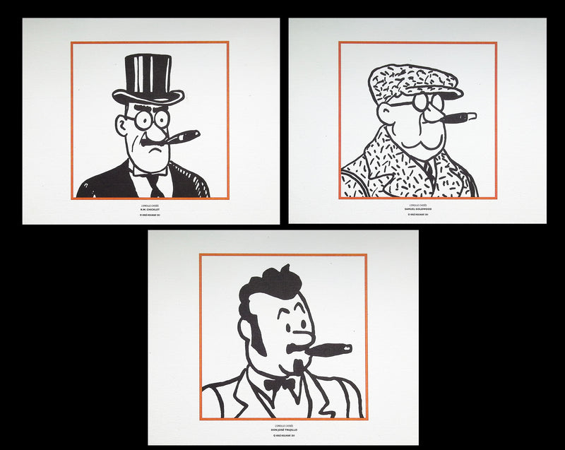 HERGÉ : TINTIN - Les Millionnaires, 3 Lithographies Ex Libris