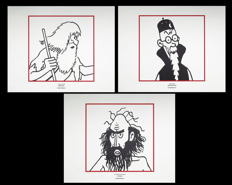 HERGÉ : TINTIN - Les Originaux, 3 Lithographies Ex Libris
