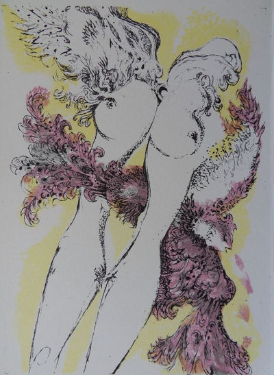 Luc SIMON : Amour et féminité, Lithographie originale (photo de détail 7) - Crédit photo : Galerie Art.Paris