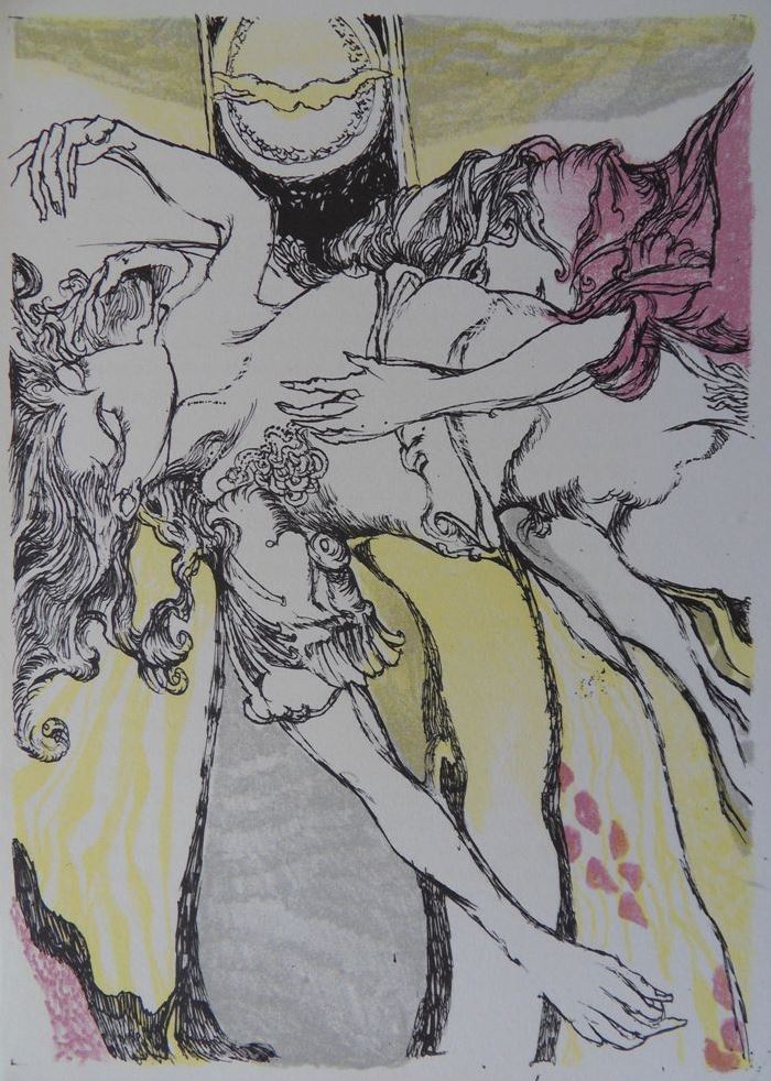 Luc SIMON : Amour et féminité, Lithographie originale (photo de détail 9) - Crédit photo : Galerie Art.Paris