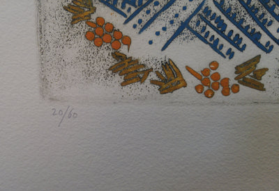 LOUTTRE B : Les trois soleils, Gravure originale signée