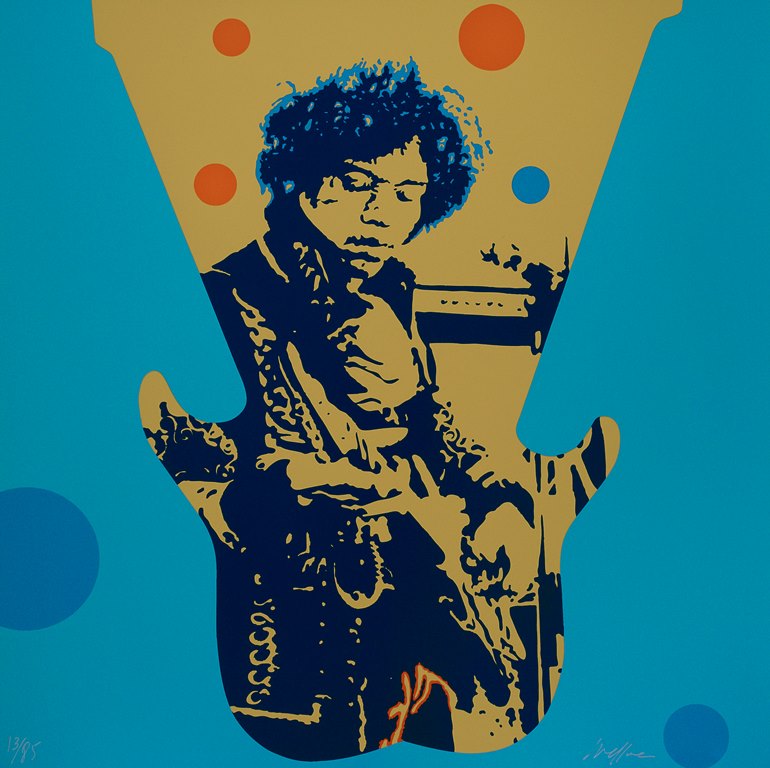 Ivan MESSAC : My Generation : Jimmy Hendrix, Sérigraphie originale (vue générale) - Crédit photo : Galerie Art.Paris