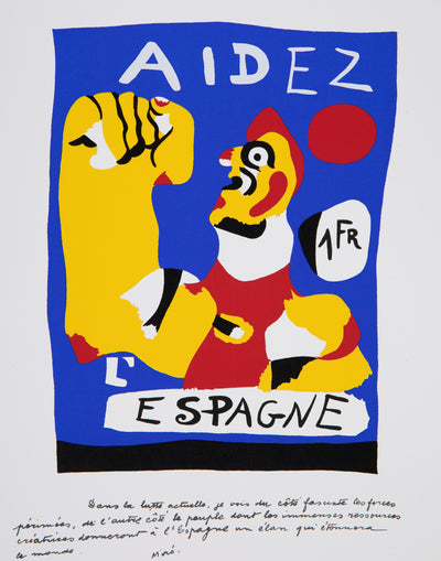 Joan MIRO : Cartel aide à l'Espagn, Sérigraphie originale (vue générale) - Crédit photo : Galerie Art.Paris