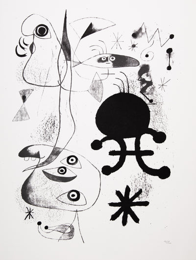 Joan MIRO : Barcelona, Personnages joyeu, Sérigraphie originale (vue générale) - Crédit photo : Galerie Art.Paris