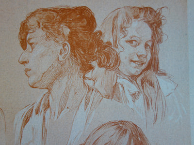 Alphonse MUCHA : Etude d'enfants, Lithographie originale