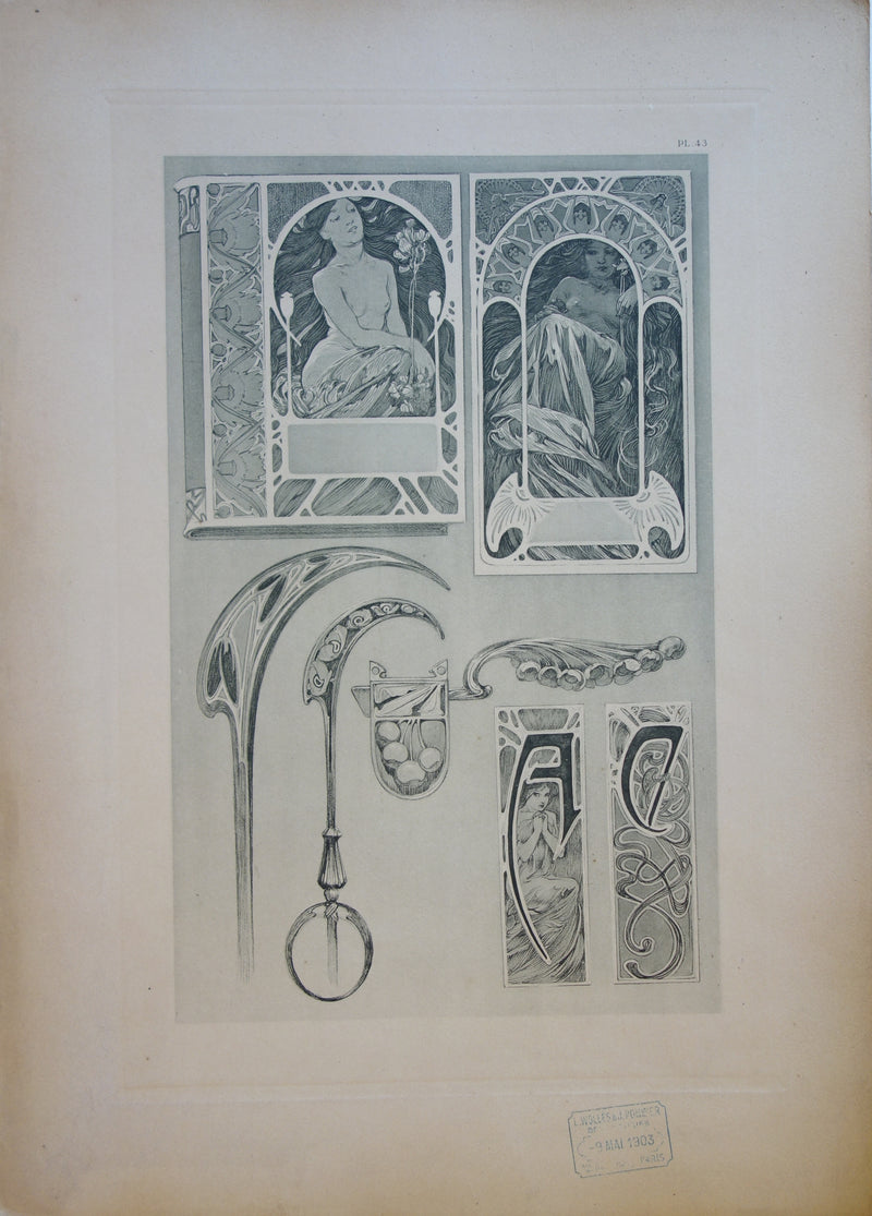 Alphonse MUCHA : Personnification du Printemps, Lithographie originale