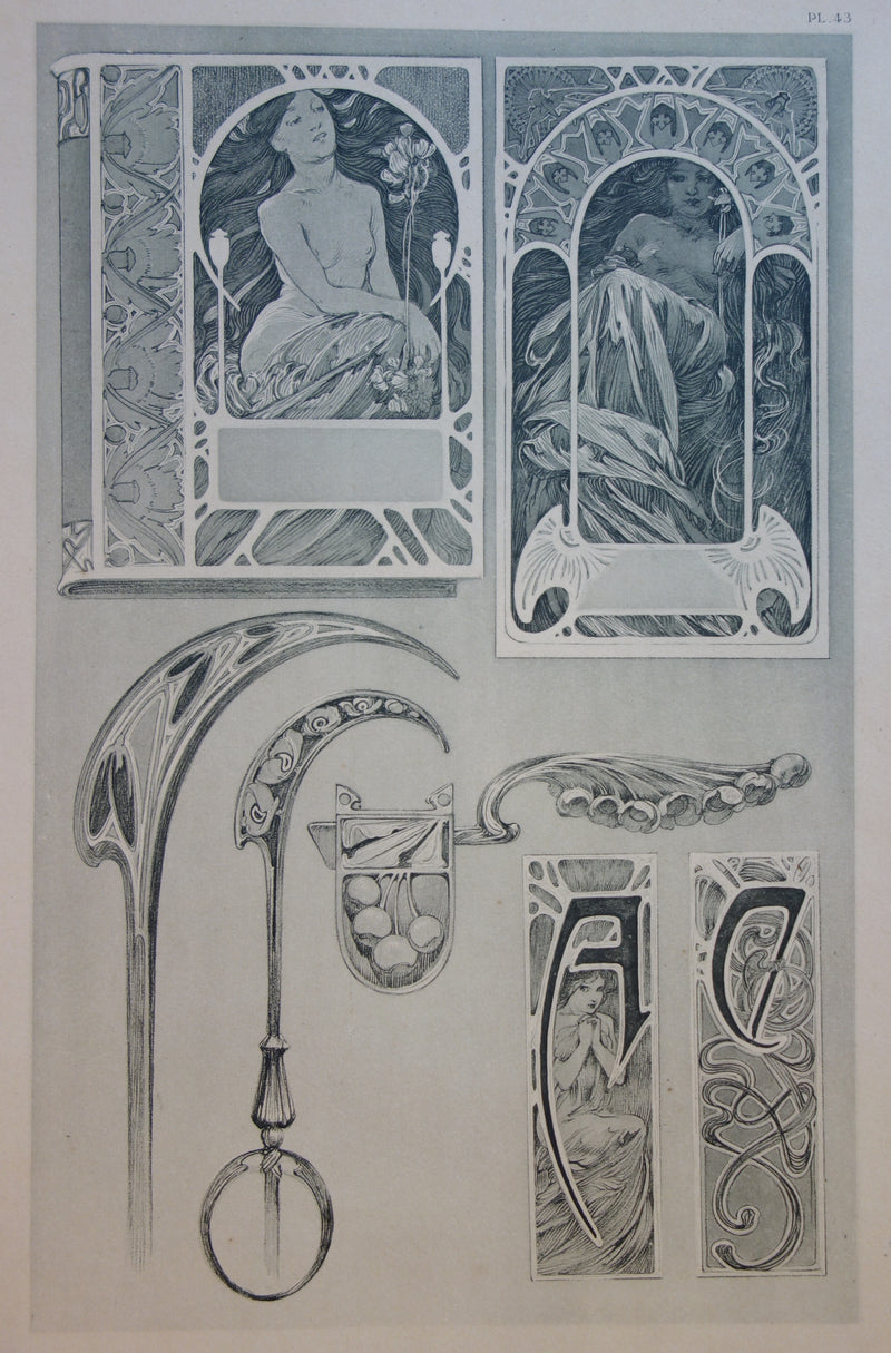 Alphonse MUCHA : Personnification du Printemps, Lithographie originale