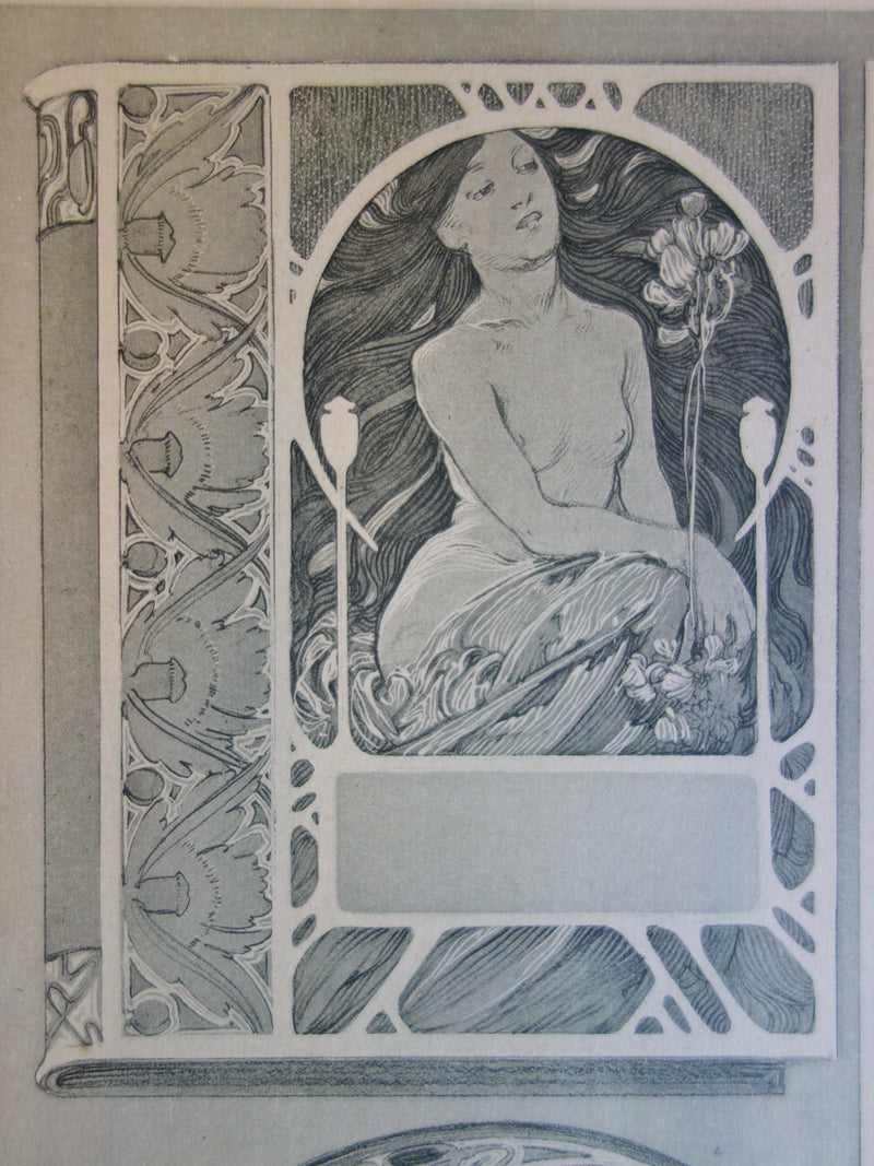 Alphonse MUCHA : Personnification du Printemps, Lithographie originale
