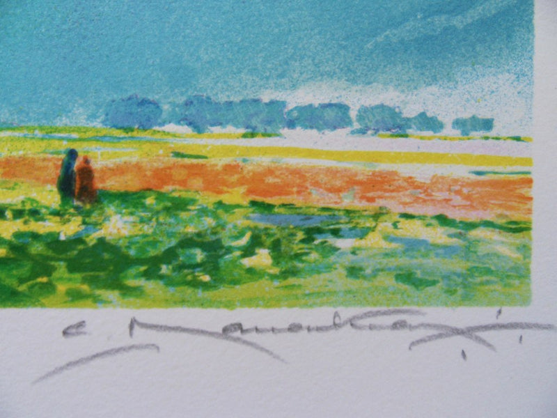 BT Claude MANOUKIAN, Landschaften der Normandie, 2 signierte Lithographien