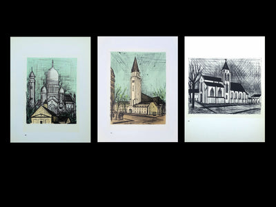 Bernard BUFFET : Monuments de Paris, Lithographie originale (vue générale) - Crédit photo : Galerie Art.Paris