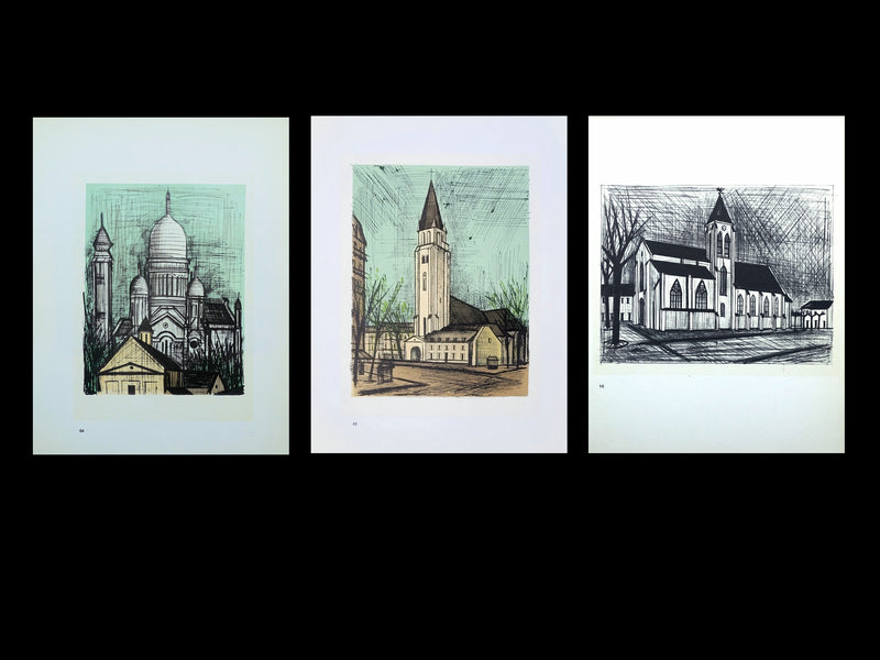 Bernard BUFFET : Monuments de Paris, Lithographie originale (vue générale) - Crédit photo : Galerie Art.Paris