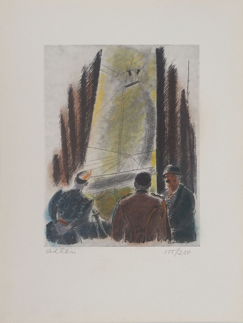 Michel ADLEN : Dans les coulisses du cirque, Lithographie originale (vue générale) - Crédit photo : Galerie Art.Paris