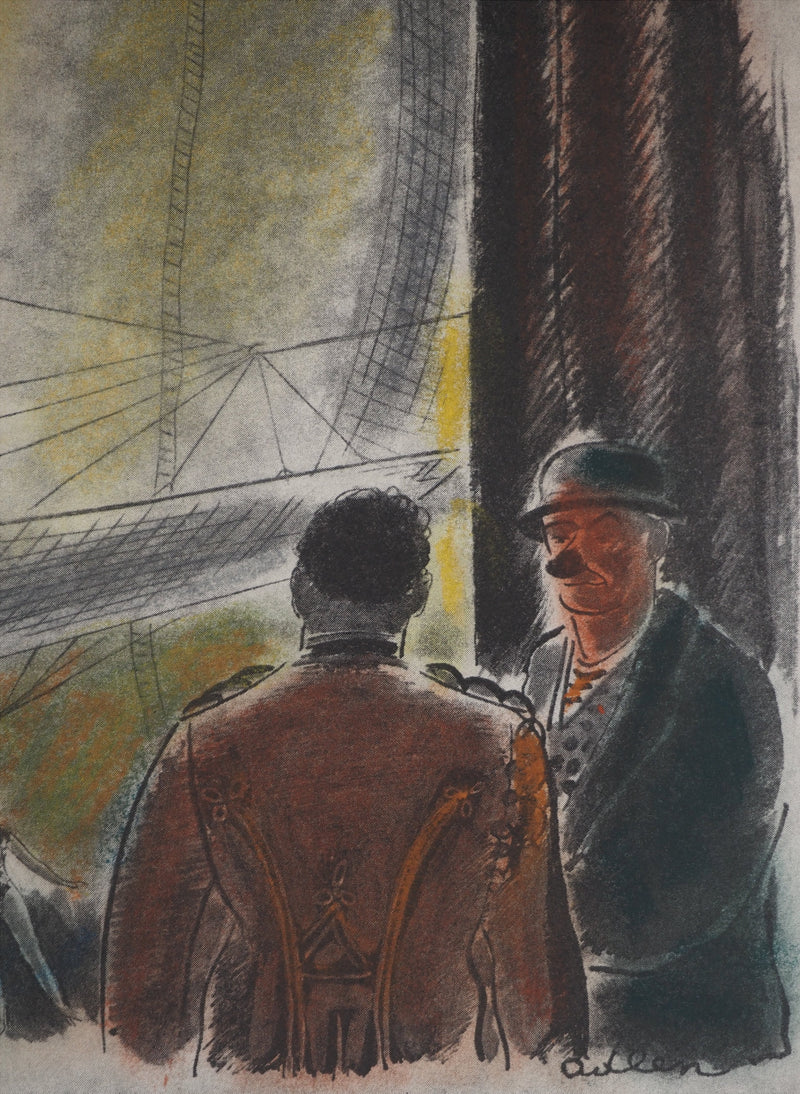 Michel ADLEN : Dans les coulisses du cirque, Lithographie originale (photo de détail 4) - Crédit photo : Galerie Art.Paris