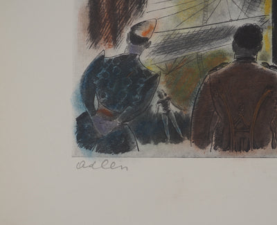 Michel ADLEN : Dans les coulisses du cirque, Lithographie originale (photo de détail 2) - Crédit photo : Galerie Art.Paris