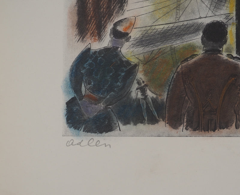 Michel ADLEN : Dans les coulisses du cirque, Lithographie originale (photo de détail 2) - Crédit photo : Galerie Art.Paris