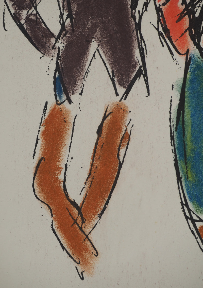 Michel ADLEN : Clowns espiègles vus de dos, Lithographie originale (photo de détail 6) - Crédit photo : Galerie Art.Paris