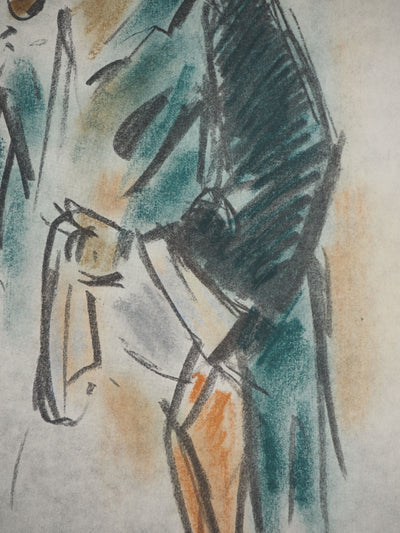 Michel ADLEN : Clown fumant la pipe, Lithographie originale (photo de détail 5) - Crédit photo : Galerie Art.Paris