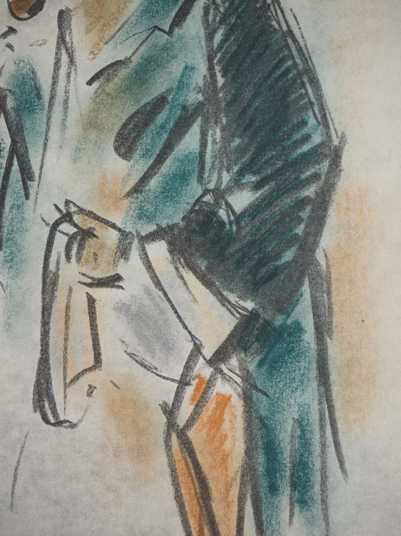 Michel ADLEN : Clown fumant la pipe, Lithographie originale (photo de détail 5) - Crédit photo : Galerie Art.Paris