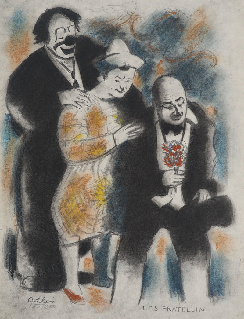 Michel ADLEN : La famille Fratellini, Lithographie originale (photo de détail 3) - Crédit photo : Galerie Art.Paris