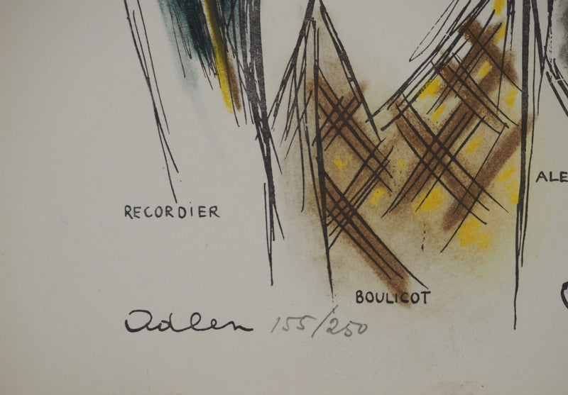 Michel ADLEN : Retrouvailles entre clowns, Lithographie originale (photo de détail 2) - Crédit photo : Galerie Art.Paris