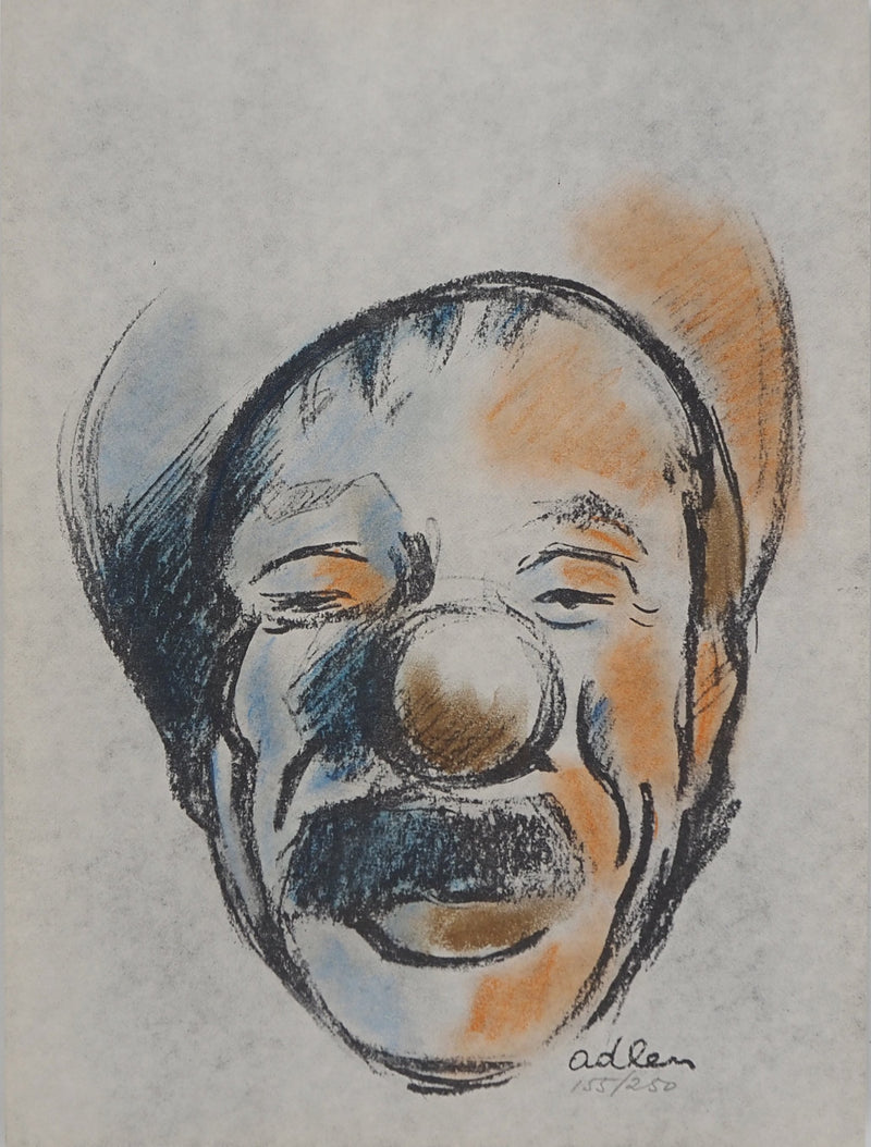 Michel ADLEN : Tête de clown, Lithographie originale (vue générale) - Crédit photo : Galerie Art.Paris