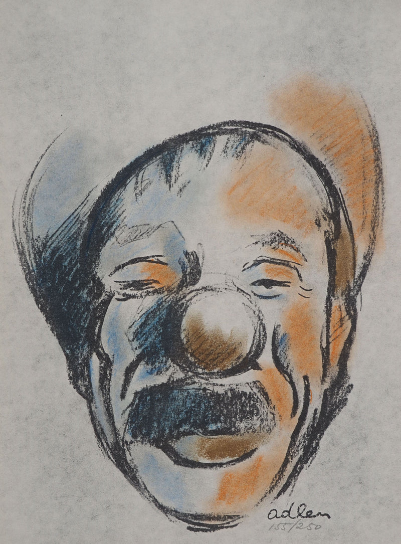 Michel ADLEN : Tête de clown, Lithographie originale (photo de détail 3) - Crédit photo : Galerie Art.Paris