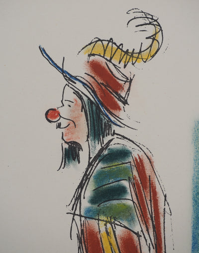 Michel ADLEN : Zavatta le clown multicolore, Lithographie originale (photo de détail 4) - Crédit photo : Galerie Art.Paris