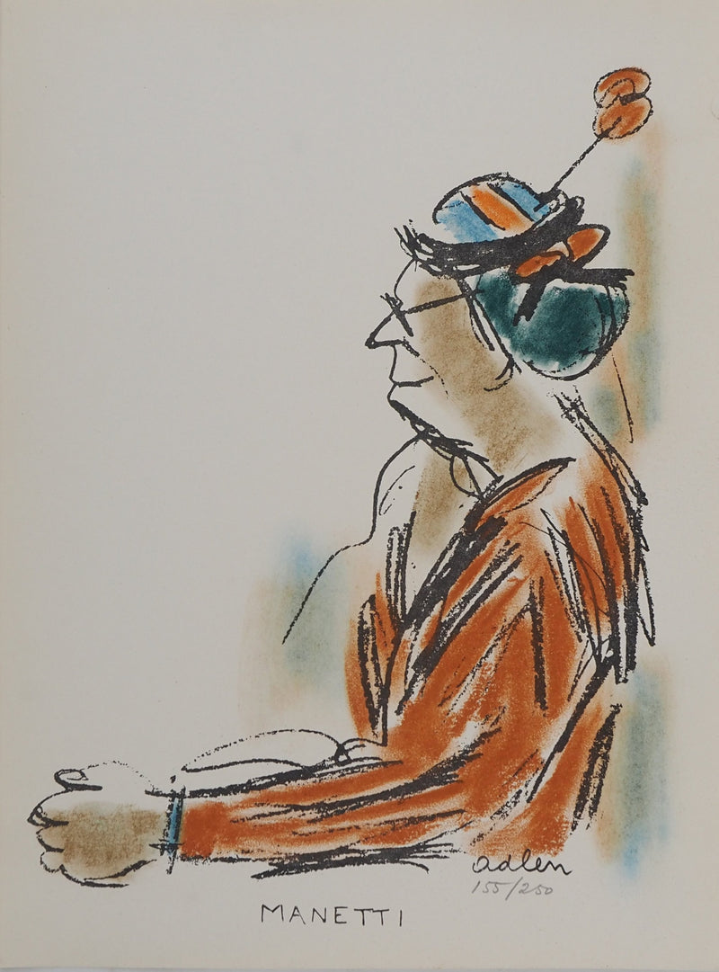 Michel ADLEN : Le Clown Manetti, Lithographie originale (vue générale) - Crédit photo : Galerie Art.Paris